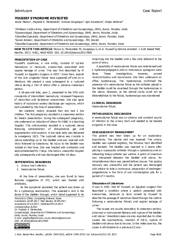 (PDF) Youssef Syndrome Revisited
