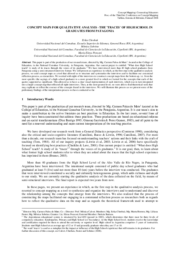 (PDF) Concept Maps for Qualitative Analysis - Thetracesof High School ...