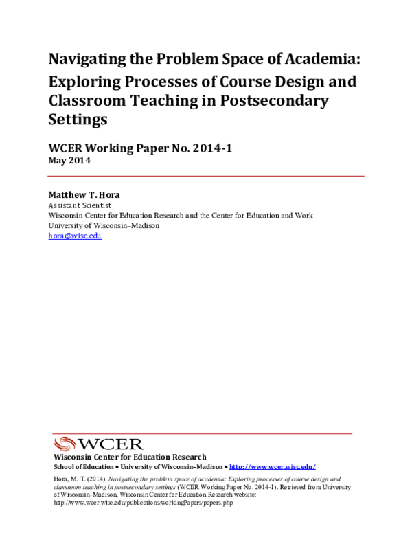 (PDF) Navigating the Problem Space of Academia: Exploring Processes of ...