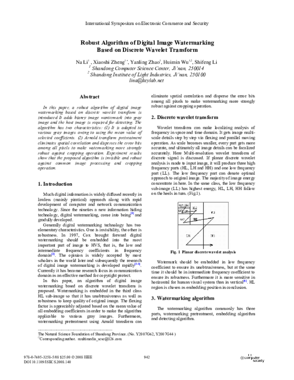 (PDF) Robust Algorithm of Digital Image Watermarking Based on Discrete ...