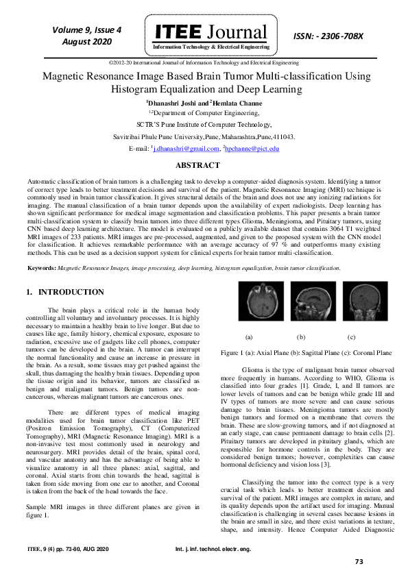 (PDF) Magnetic Resonance Image Based Brain Tumor Multi-classification ...