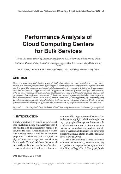 (PDF) Performance Analysis of Cloud Computing Centers by Breaking-Down ...