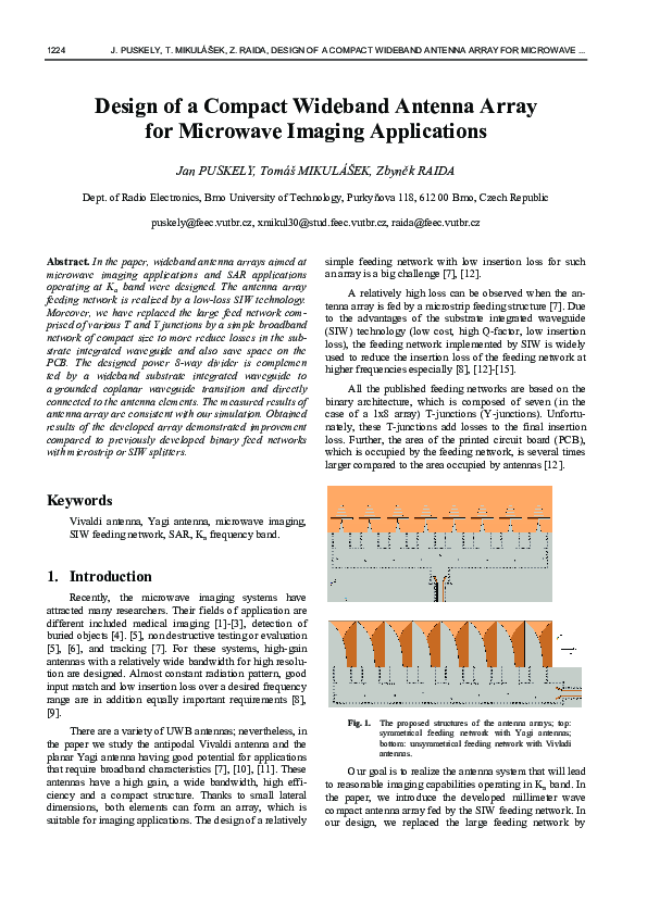 (PDF) Design of a Compact Wideband Antenna Array for Microwave Imaging ...