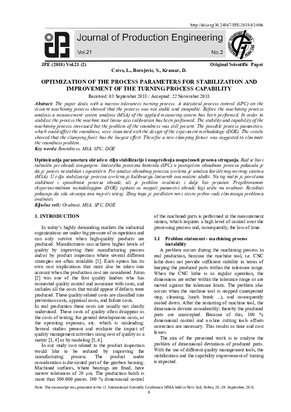 (PDF) Optimization of the Process Parameters for Stabilization and ...