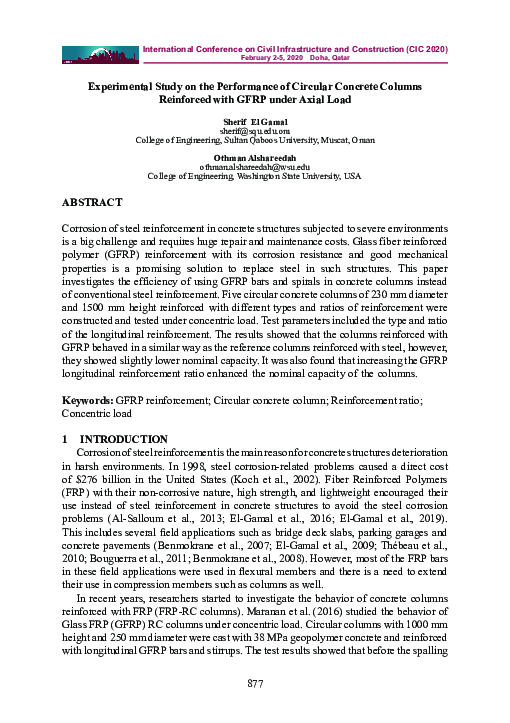 (PDF) Experimental Study on the Performance of Circular Concrete ...