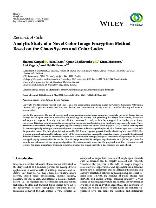 (PDF) Analytic Study of a Novel Color Image Encryption Method Based on ...