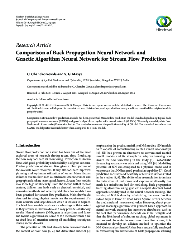 (PDF) Comparison of Back Propagation Neural Network and Genetic ...