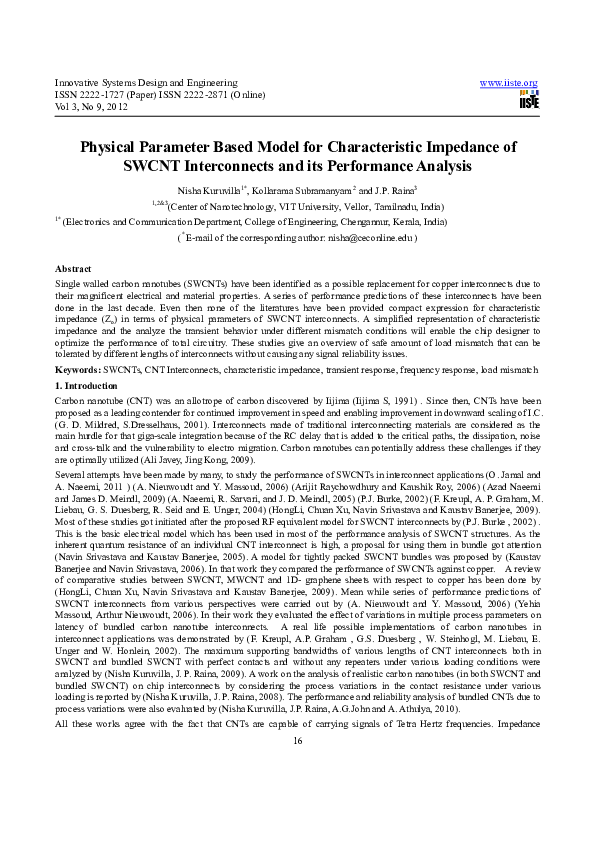 (PDF) Physical Parameter Based Model for Characteristic Impedance of ...