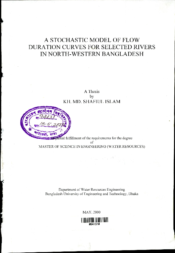 (PDF) Stochastic model of flow duration curves for selected rivers in ...