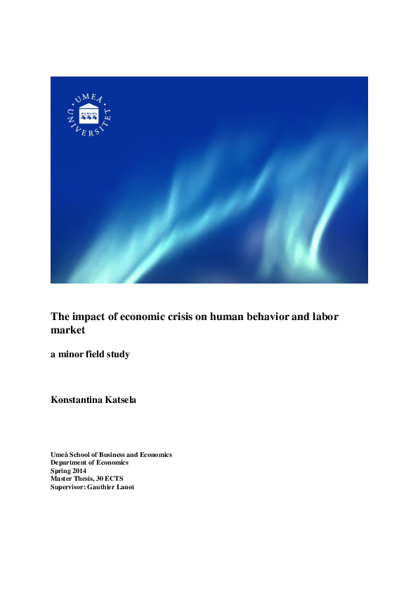 (PDF) The impact of economic crisis on human behavior and labour market ...