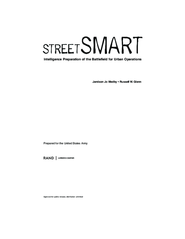 (PDF) Street Smart: Intelligence Preparation of the Battlefield for ...