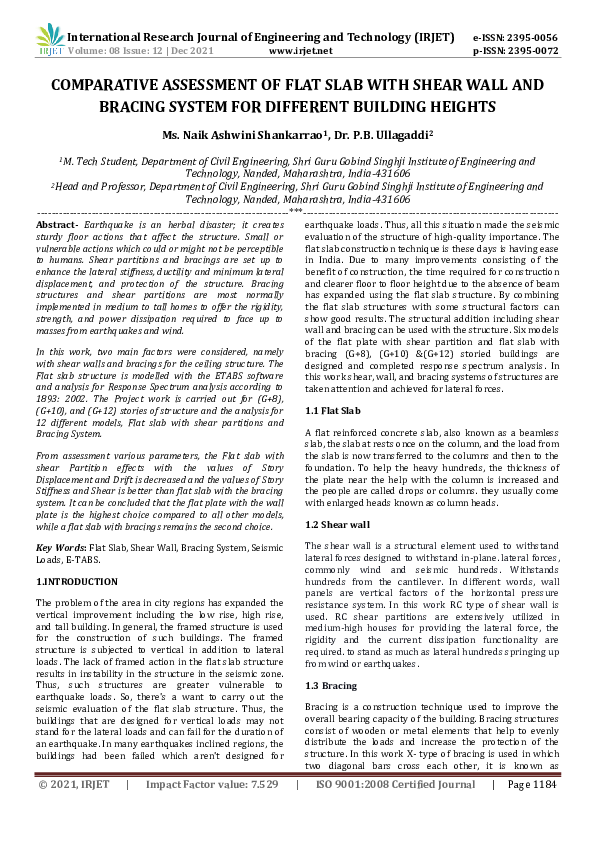 (PDF) IRJET- COMPARATIVE ASSESSMENT OF FLAT SLAB WITH SHEAR WALL AND ...