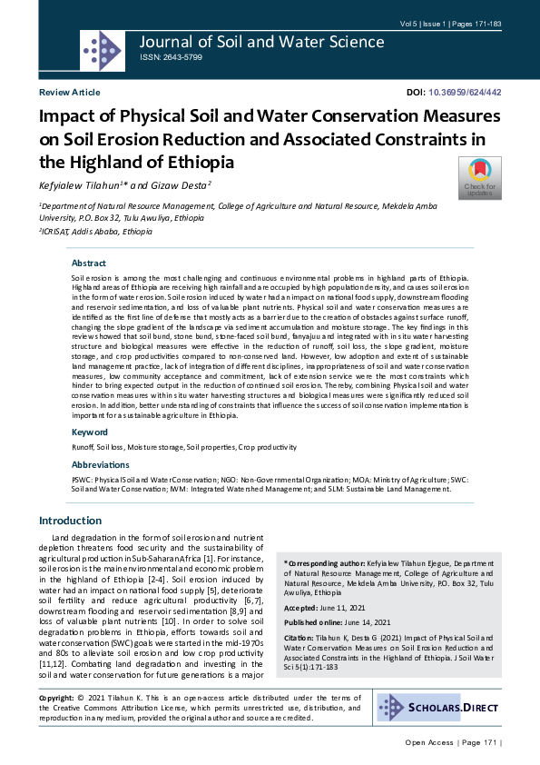 (PDF) Impact of Physical Soil and Water Conservation Measures on ...