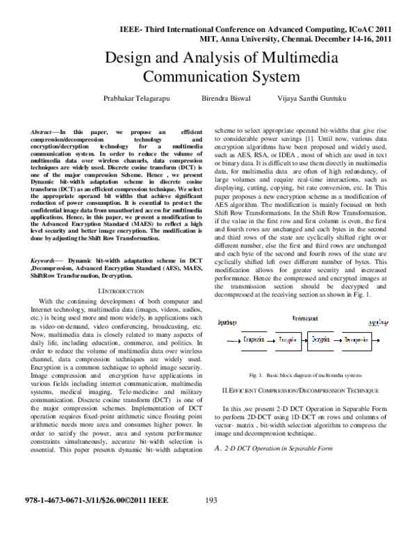(PDF) Design and analysis of multimedia communication system vijaya