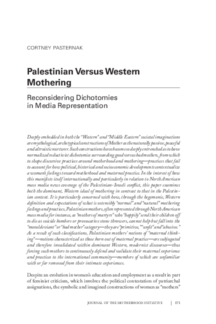 Palestinian Versus Western Mothering: Reconsidering Dichotomies in Media Representation