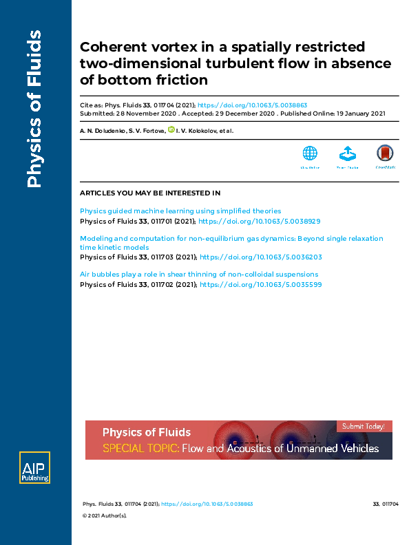 (PDF) Coherent vortex in a spatially restricted two-dimensional ...