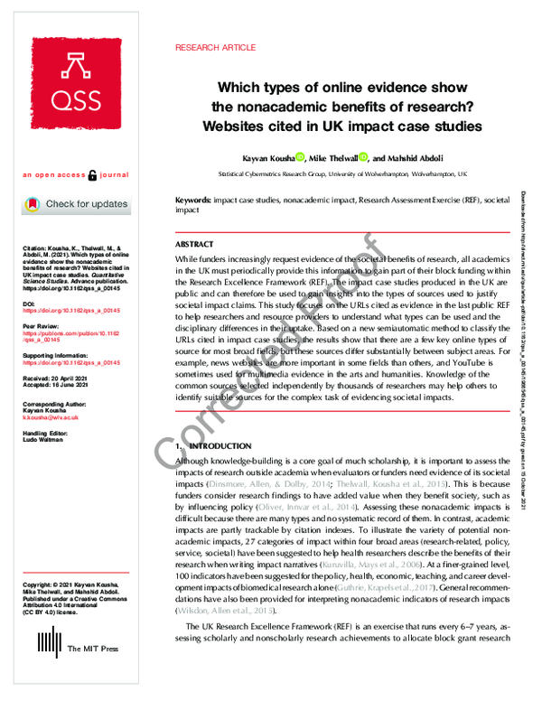 (PDF) Which types of online evidence show the nonacademic benefits of ...