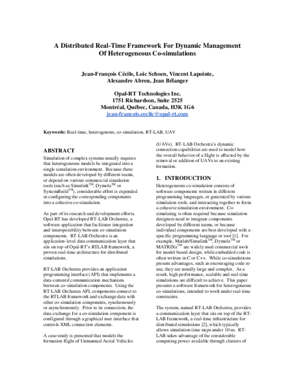 (PDF) A Distributed Real-Time Framework For Dynamic Management Of ...