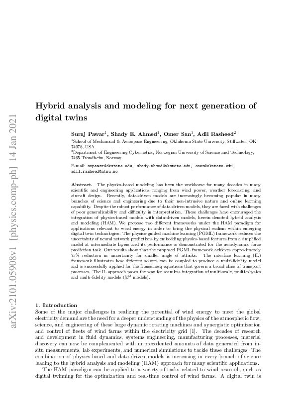(PDF) Hybrid analysis and modeling for next generation of digital twins