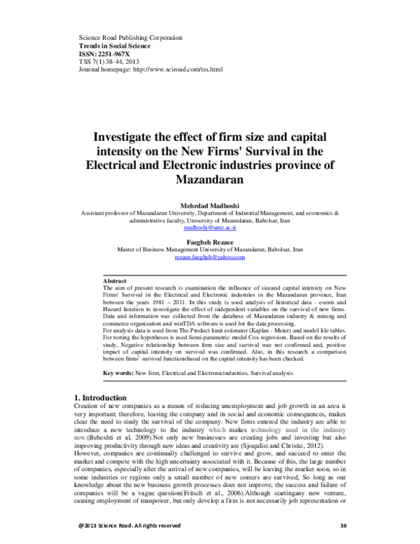 (PDF) Investigate the effect of firm size and capital intensity on the ...