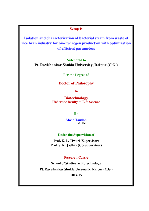 (PDF) Isolation and characterization of bacterial strain from waste of ...