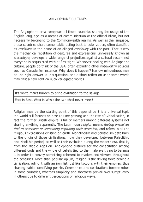 (PDF) ANGLOPHONE CULTURES
