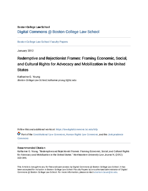 (PDF) Redemptive and Rejectionist Frames: Framing Economic, Social and ...