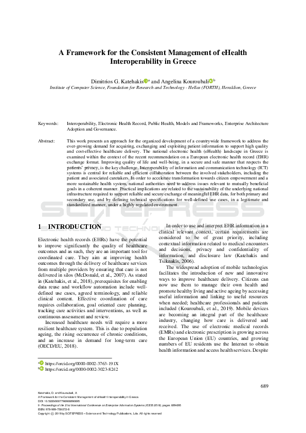 (PDF) A Framework for the Consistent Management of eHealth ...
