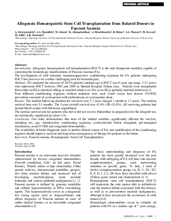 (PDF) Allogeneic Hematopoietic Stem Cell Transplantation from Related ...