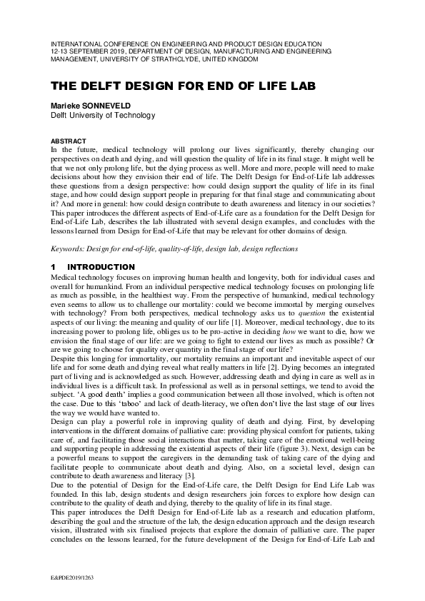 (PDF) The Delft Design for End of Life Lab