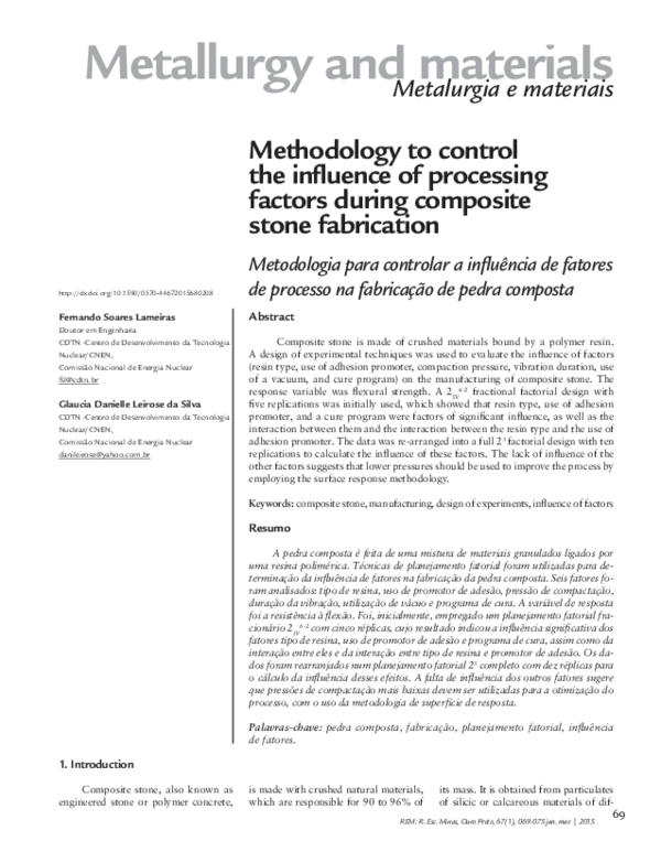 (PDF) Methodology to control the influence of processing factors during ...