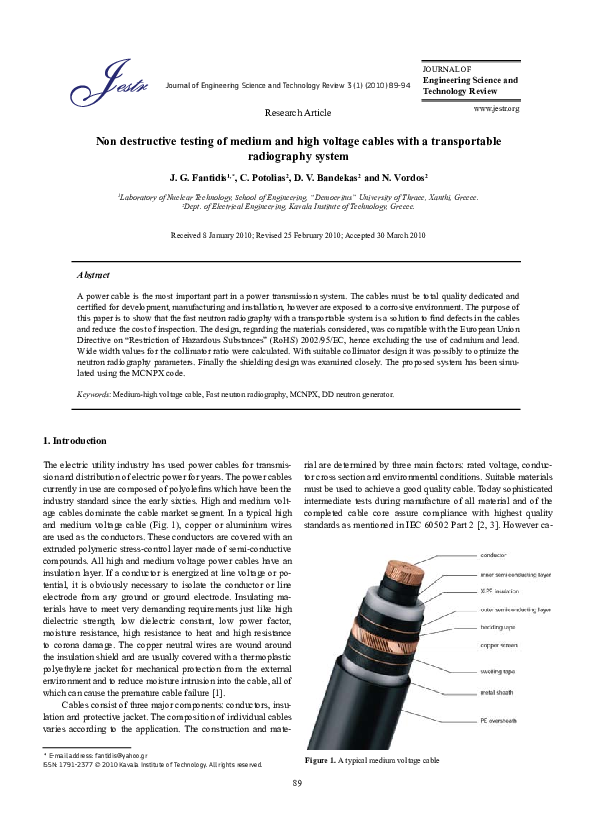 (PDF) Non destructive testing of medium and high voltage cables with a ...