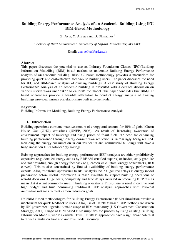(PDF) Building Energy Performance Analysis of an Academic Building ...