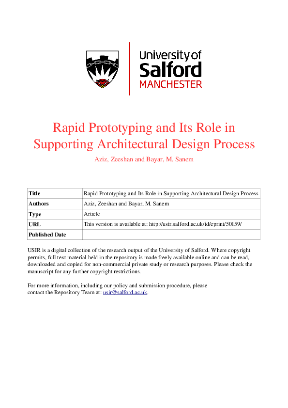 (PDF) Rapid Prototyping and Its Role in