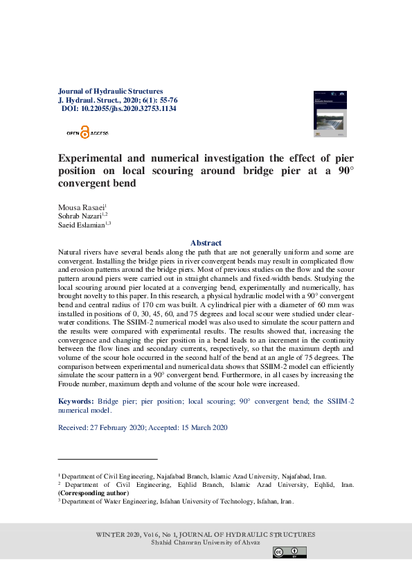 (PDF) Experimental and numerical investigation the effect of pier ...