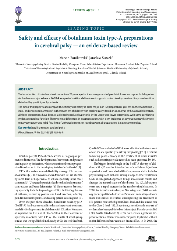 (PDF) Safety and efficacy of Botulinum toxin type A preparations in ...