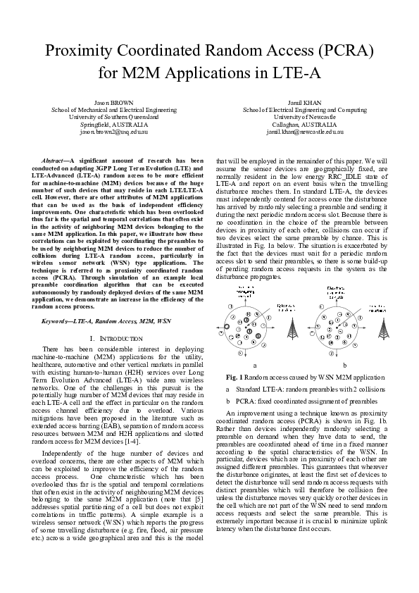 (PDF) Proximity Coordinated Random Access (PCRA) for M2M Applications ...