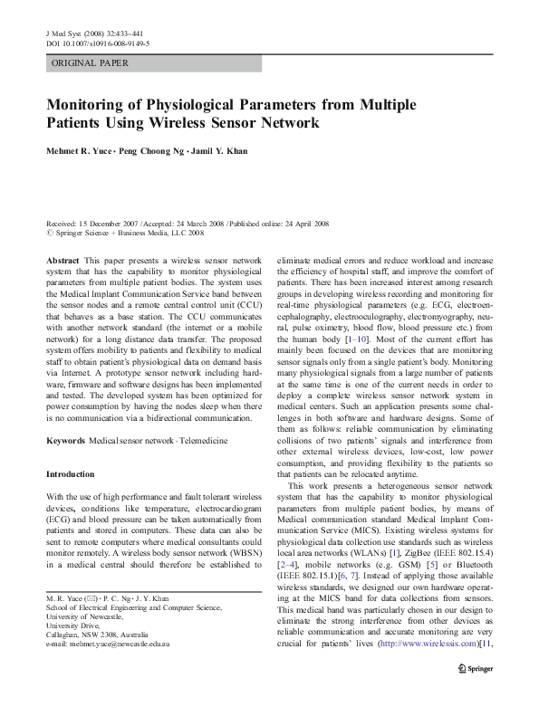 (PDF) Monitoring of Physiological Parameters from Multiple Patients ...