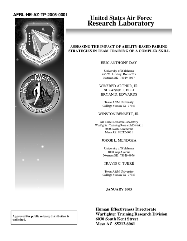 (PDF) AFRL-HE-AZ-TP-2005-0001 United States Air Force Research Laboratory