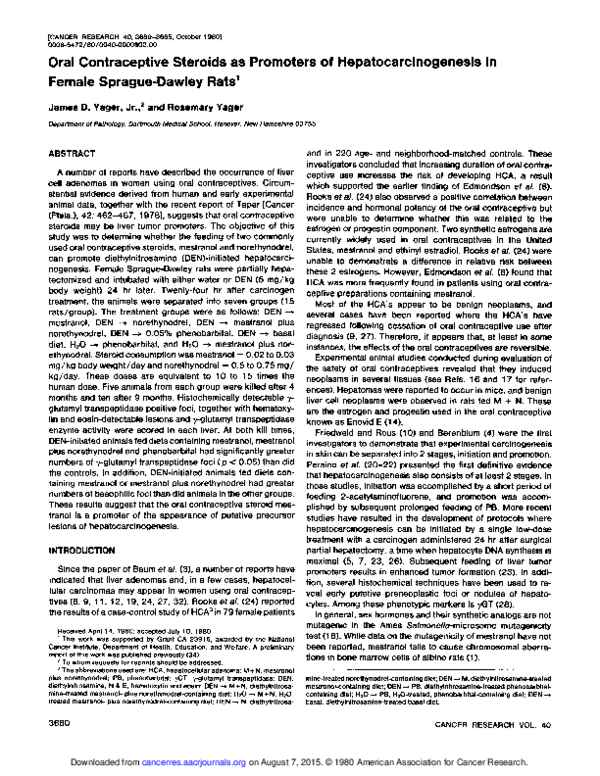 (PDF) Oral contraceptive steroids as promoters of hepatocarcinogenesis ...