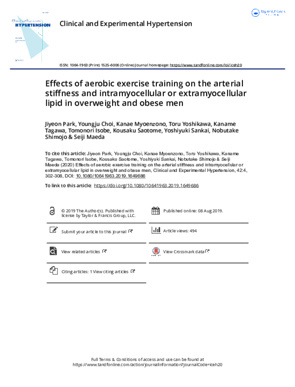 (PDF) Effects of aerobic exercise training on the arterial stiffness ...