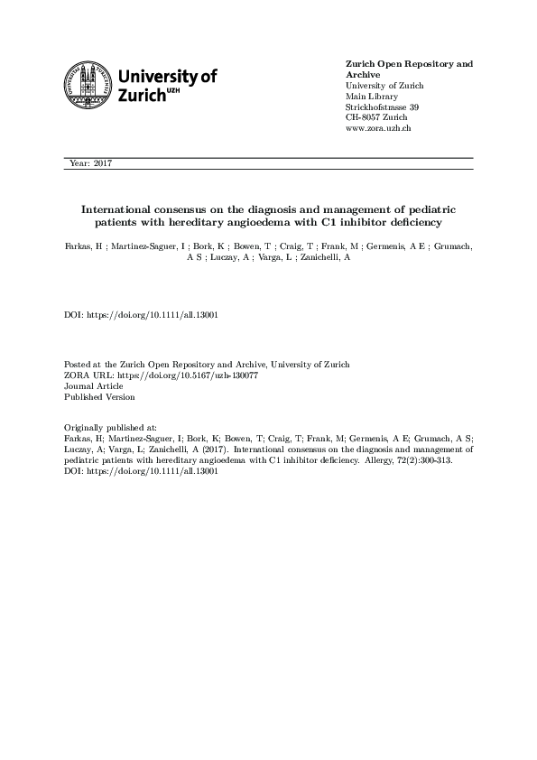 (PDF) International consensus on the diagnosis and management of ...