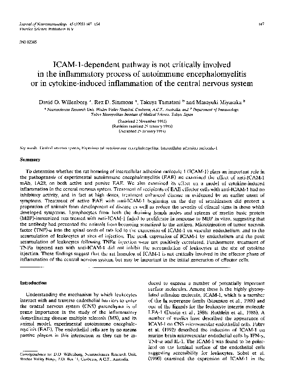 (PDF) ICAM-1-dependent pathway is not critically involved in the ...