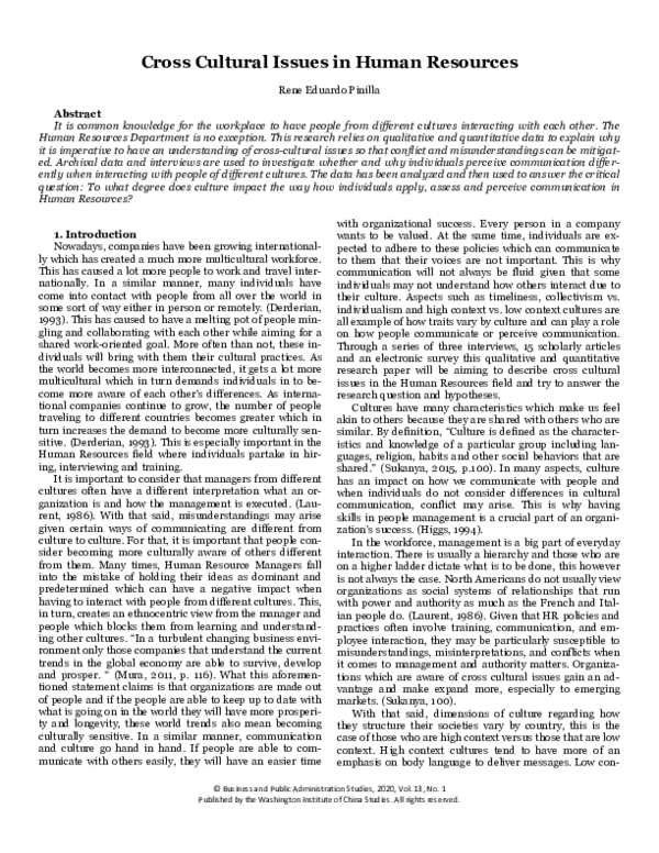 (PDF) Cross Cultural Issues in Human Resources
