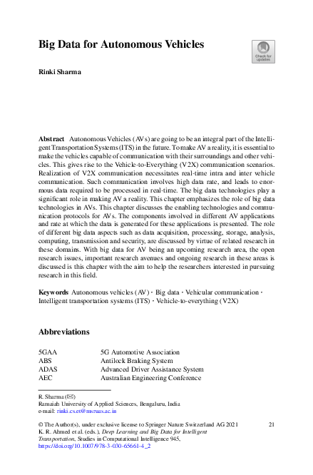 (PDF) Big Data for Autonomous Vehicles