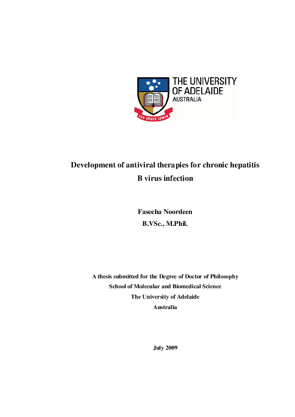 (PDF) Development of antiviral therapies for chronic hepatitis B virus ...