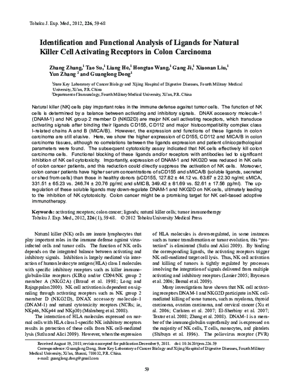 (PDF) Identification and functional analysis of ligands for natural ...