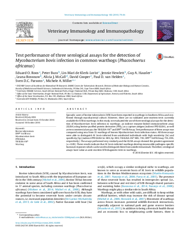 (PDF) Test performance of three serological assays for the detection of ...