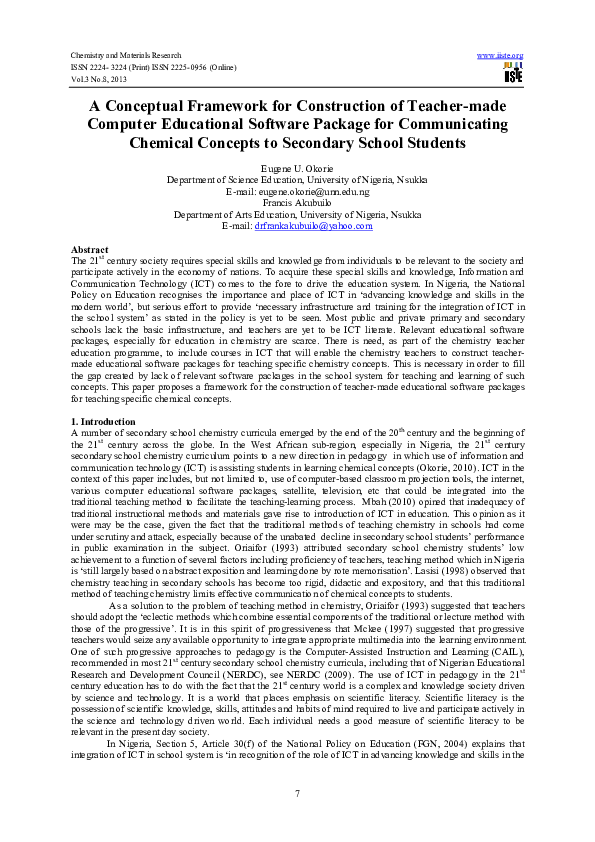 (PDF) A Conceptual Framework for Construction of Teacher-made Computer ...