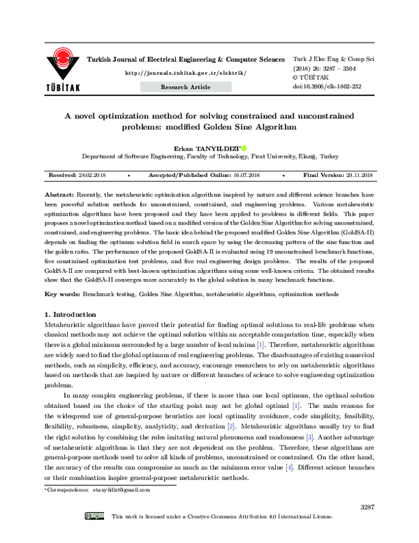 (PDF) A novel optimization method for solving constrained and ...